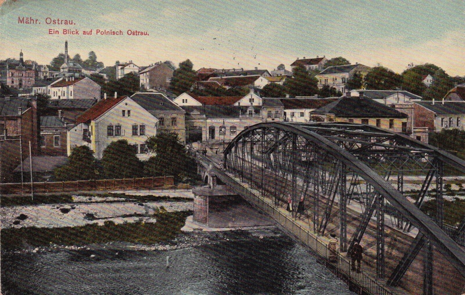 Říšský most, pohled na Zámostí, cca 1909