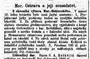 Noviny Přítel dělníků z 25. ledna 1891 informují o jatkách