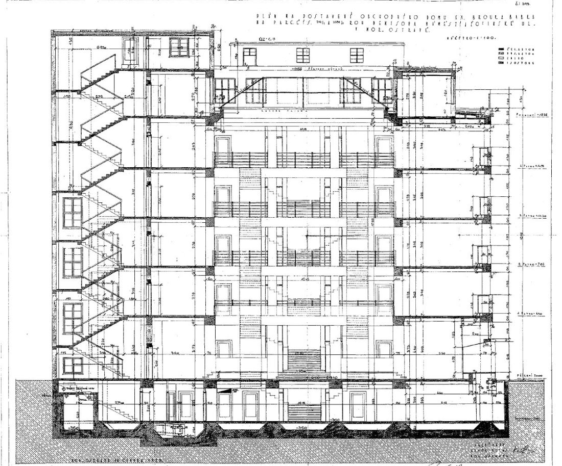 Plány na výstavbu obchodního domu z roku 1936