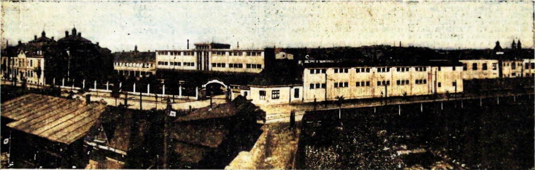 Celkový dobový pohled na areál družstva Budoucnost na Cihelní ulici