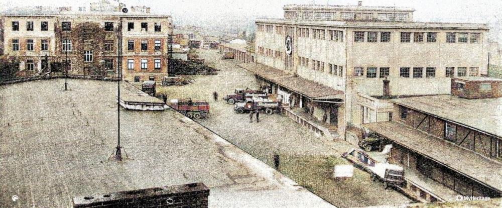 Vnitřní část areál družstva Budoucnost na Cihelní ulici (kolem roku 1945)